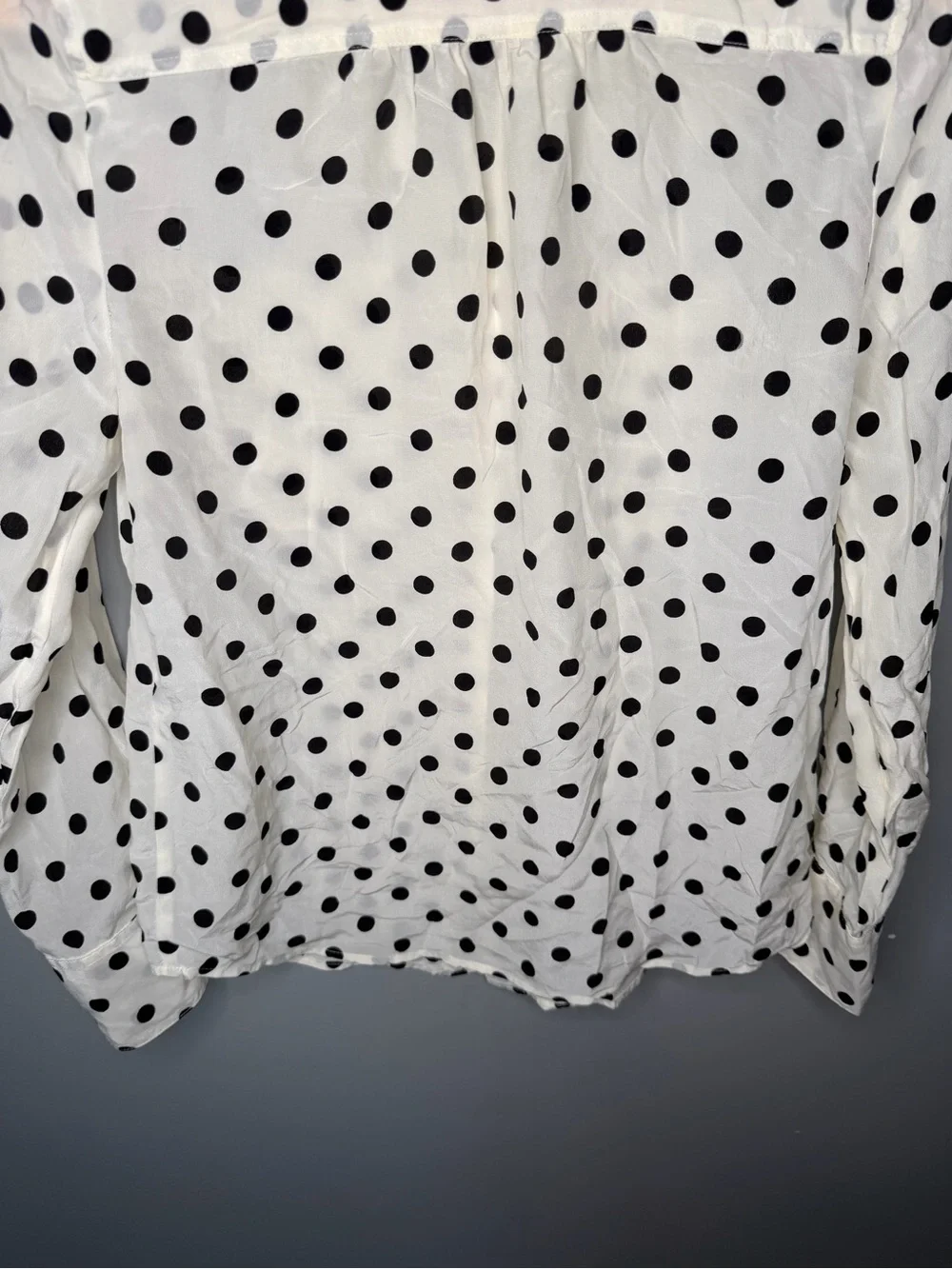 J. Crew 100% Silk Polka Dot Button Down Shirt
